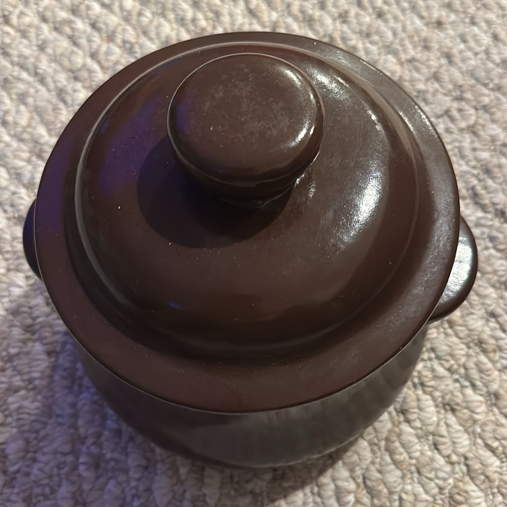 Blue mountain pottery bean or Dutch oven pot 464 Canada with lid dark brown - Picture 2 of 11